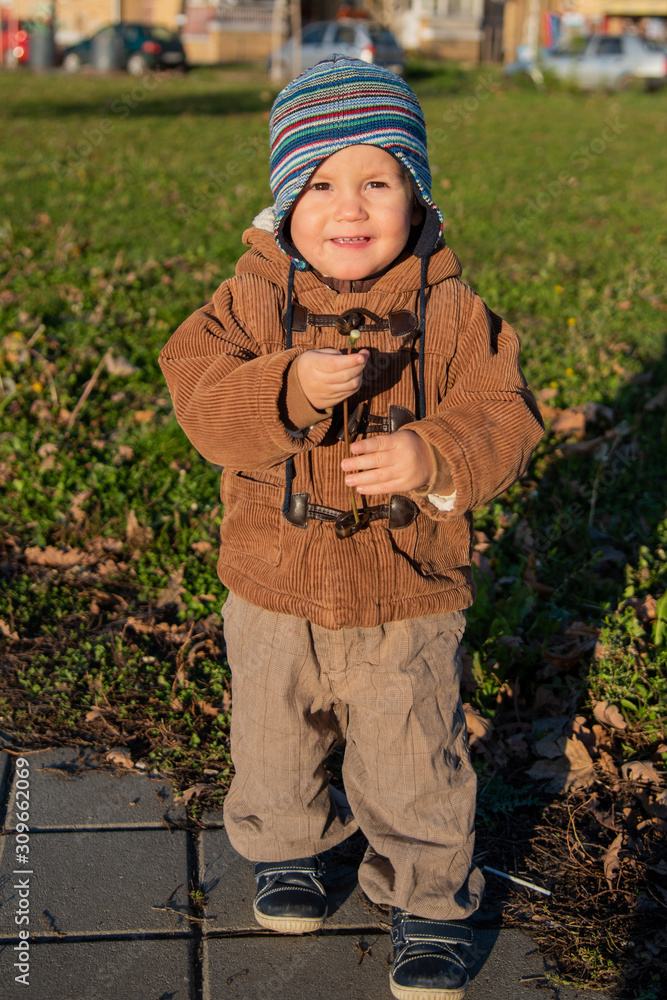Sweet little boy on the street Sweet little boy on the street