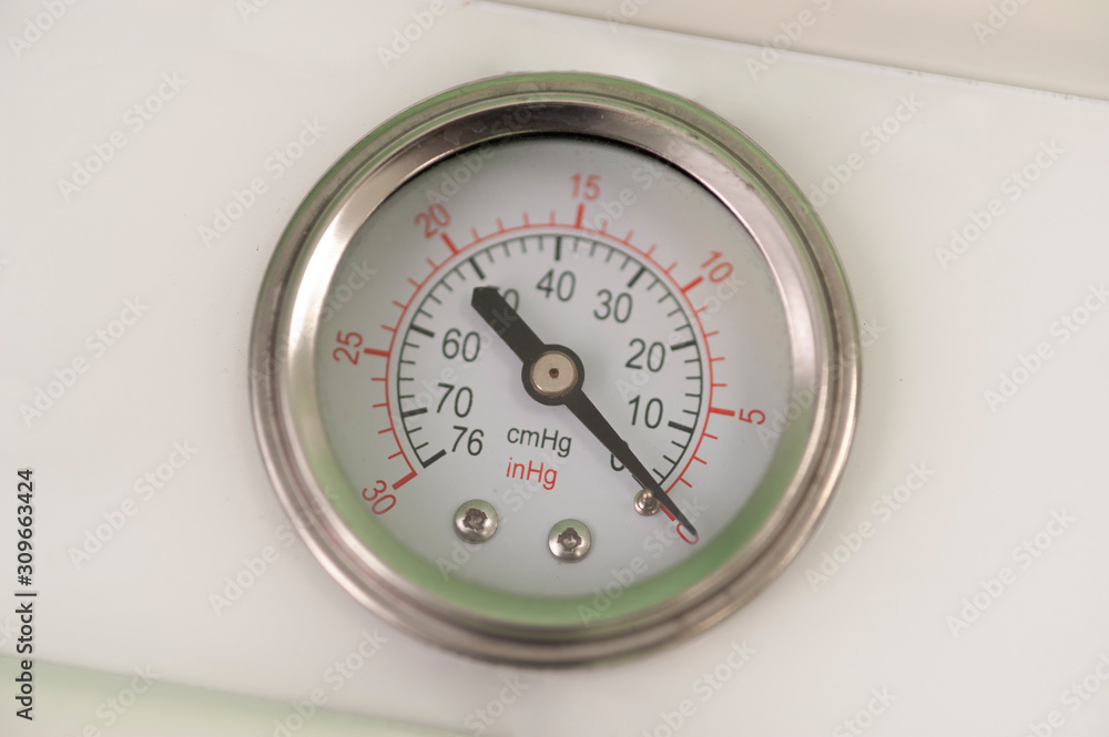 Close-up degrees scale on a display Close-up degrees scale on a display