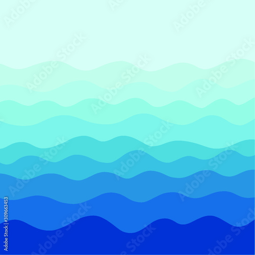 blue gradient Background of Blue Waves, Vector Illustration 