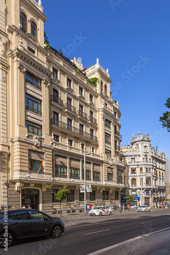 Madrid, Spain. Cityscape on Gran Via