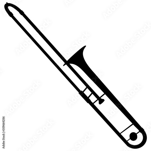 silhouette of a trombone vector illustration