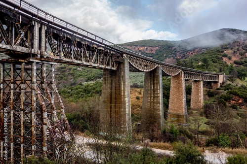 Famous old Gorgopotamos bridge in Greece near Lamia which was blown up in WWII. photo