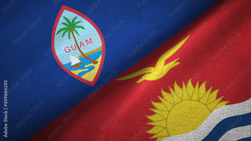 Guam and Kiribati two flags textile cloth, fabric texture Guam and Kiribati two flags textile cloth, fabric texture