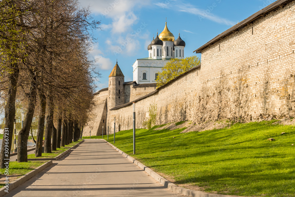 View of the Pskov Krom or Pskov Kremlin, Russia