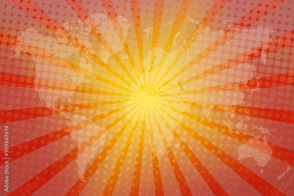 Fototapeta premium abstract, orange, yellow, wallpaper, light, design, illustration, color, pattern, red, art, graphic, texture, wave, bright, backgrounds, waves, glow, backdrop, decoration, colorful, lines, sun, summer