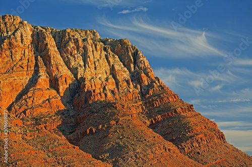 Landscape of rock formation, Echo Cliffs, shortly before sunset, Arizona, USA