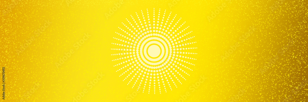gelbgoldener Hintergrund mit Sonne im Zentrum, mittig hell am Rand dunkler mit hellen Farbspritzern, luxuriös goldenes zeitloses Design oder einfach nur elegant Gold