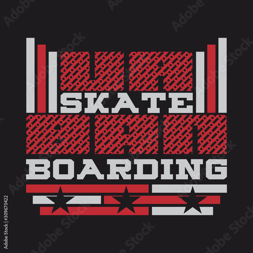 skateboarding t-shirt, T-shirt inscription, typography graphic design