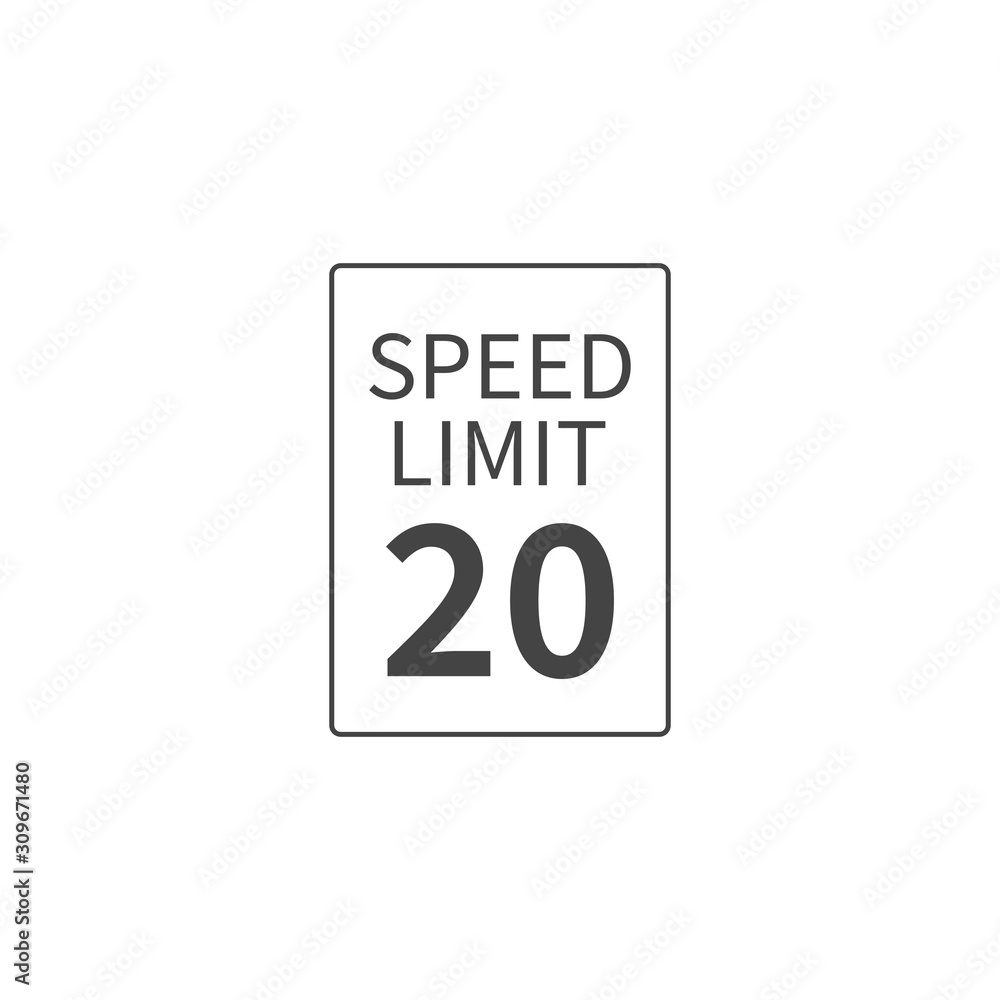 Vector Speed Limit 20 mph on white isolated background. Layers grouped for easy editing illustration. For your design. Vector Speed Limit 20 mph on white isolated background. Layers grouped for easy editing illustration. For your design.