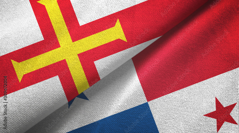 Guernsey and Panama two flags textile cloth, fabric texture Guernsey and Panama two flags textile cloth, fabric texture