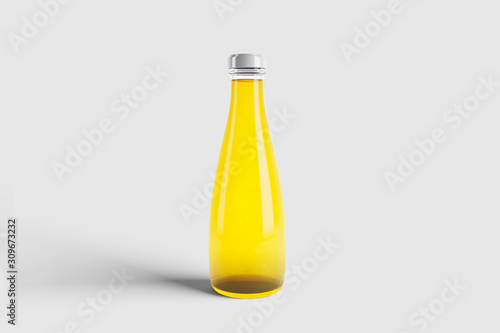 Vegetable and Fruit Juice Bottle Mock up isolated on light gray background.3D rendering.