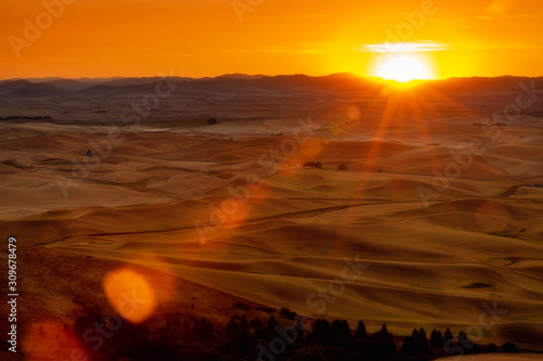 Sunrise over the wheat fields of Eastern Washington state