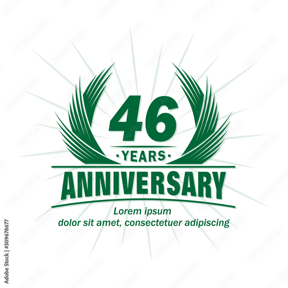 46 years logo design template. 46th anniversary vector and illustration. 46 years logo design template. 46th anniversary vector and illustration.