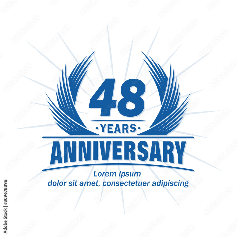 48 years logo design template. 48th anniversary vector and illustration. 48 years logo design template. 48th anniversary vector and illustration.