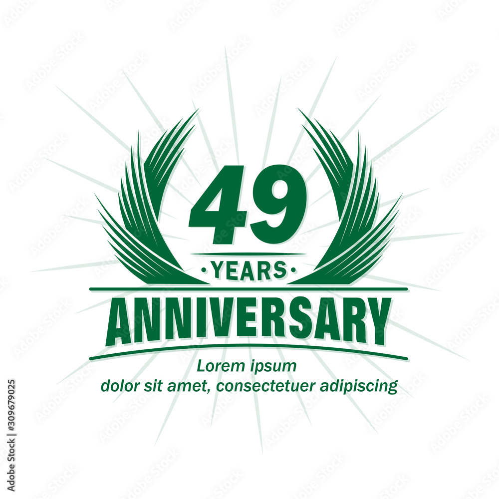 49 years logo design template. 49th anniversary vector and illustration. 49 years logo design template. 49th anniversary vector and illustration.