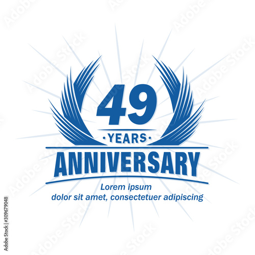 49 years logo design template. 49th anniversary vector and illustration.