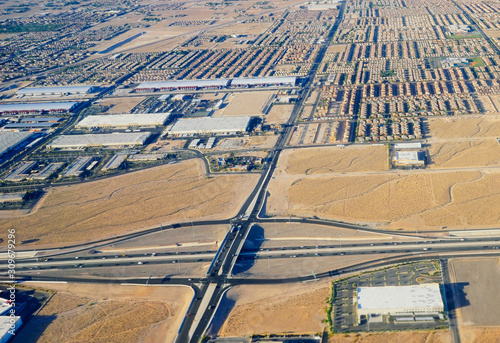 Las Vegas aerial view city landscape NV, USA