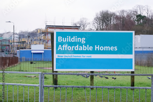 Building affordable homes by local council to help government social housing problem and shortage