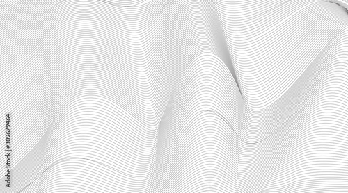 Digital Contour curve dot and line and wave with wireframe . Abstract Background for 3D Futuristic technology concept