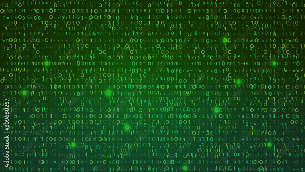 Abstract Green Background with Binary Code Numbers. Data Breach, Malware, Cyber Attack, Hacked Concept Abstract Green Background with Binary Code Numbers. Data Breach, Malware, Cyber Attack, Hacked Concept