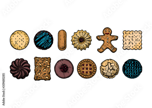 Set of different kind of cookies