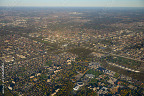 Photography Aerial view north west York University with highway 407 and 400 Toronto and Vaug