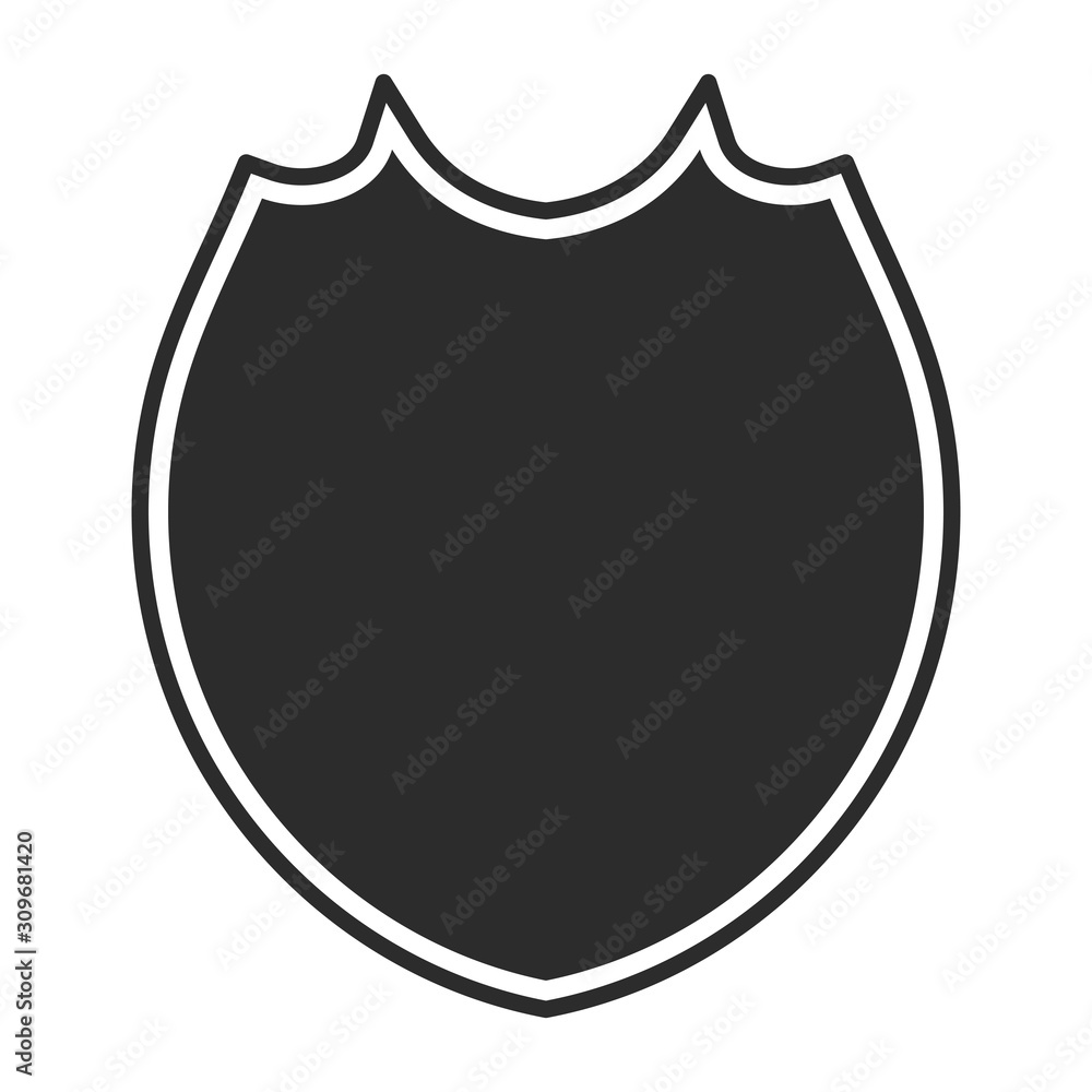 Shield with contour. Safe and protect logo. Fully editable vector image. Shield with contour. Safe and protect logo. Fully editable vector image.