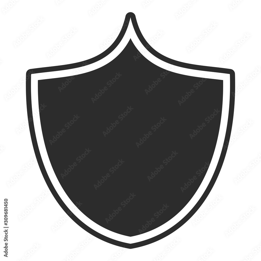Shield with contour. Safe and protect logo. Fully editable vector image. Shield with contour. Safe and protect logo. Fully editable vector image.