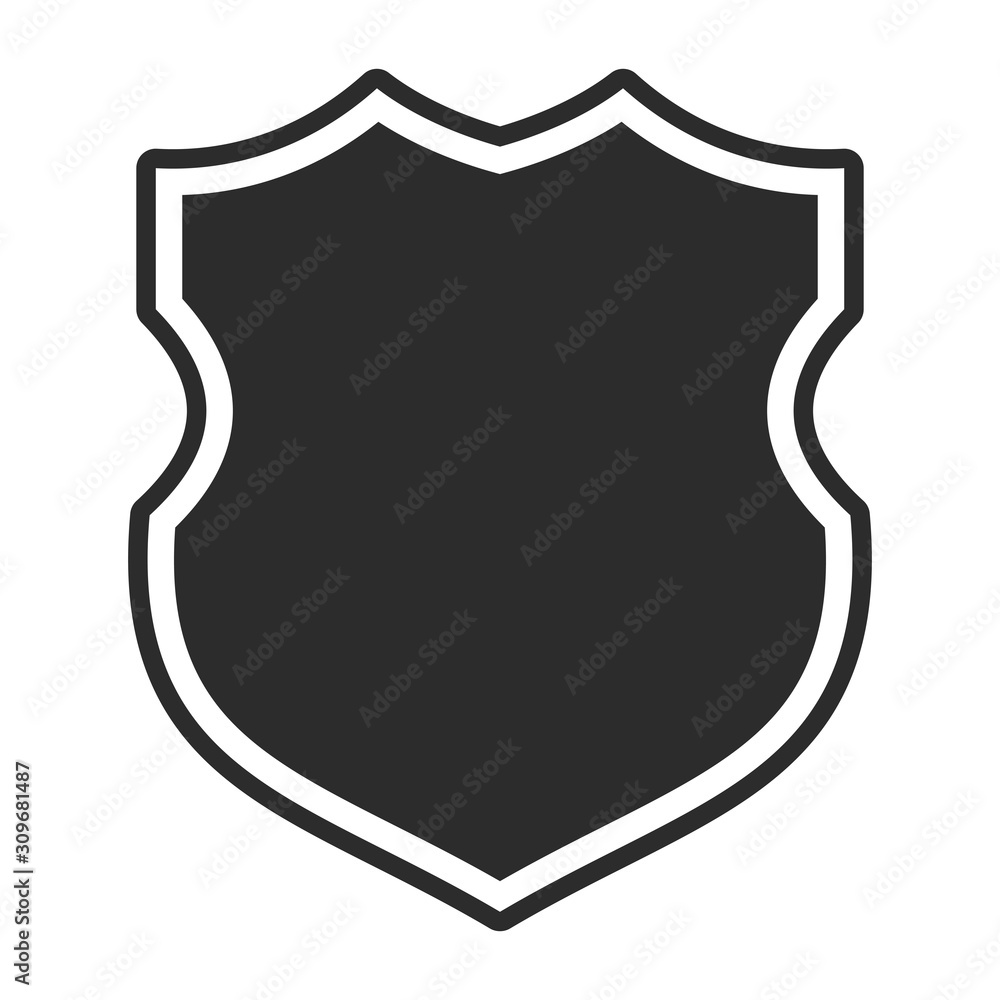 Shield with contour. Safe and protect logo. Fully editable vector image. Shield with contour. Safe and protect logo. Fully editable vector image.