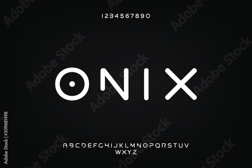 Onix, Bold modern minimalist alphabet. futuristic sans serif font. vector design