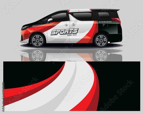 van car decal wrap design vector