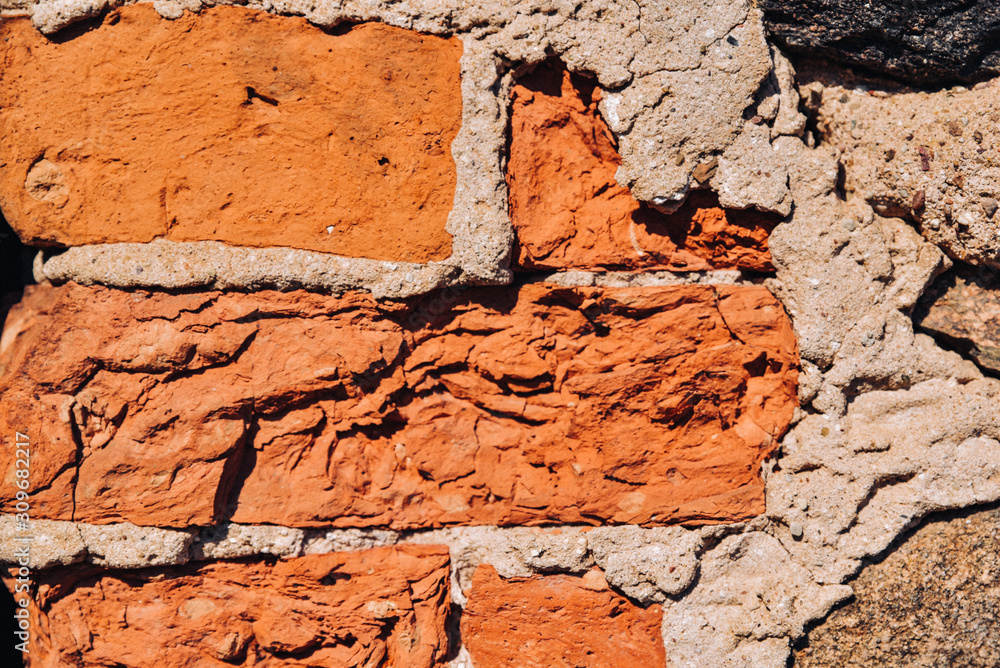 Fototapeta premium old red brick wall background
