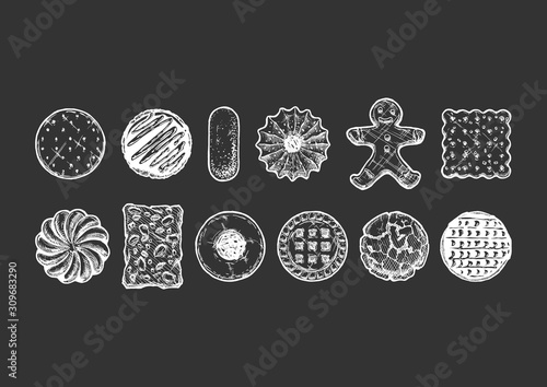 Set of different kind of cookies
