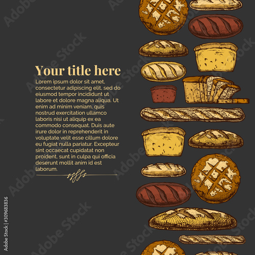 Template with Bakery products