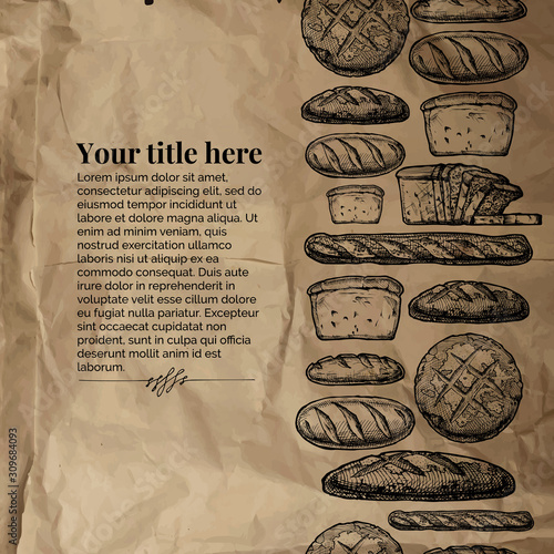 Template with Bakery products