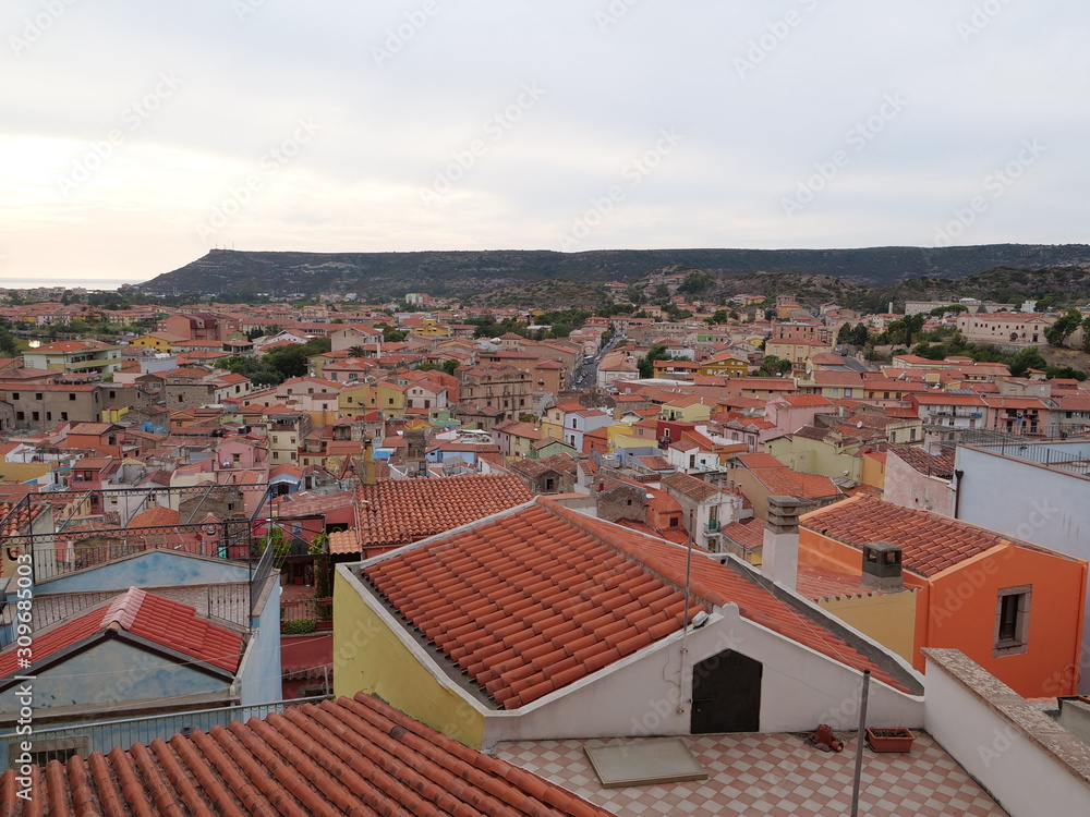 panorama city Sardinia Italy