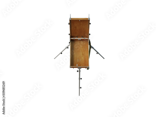 Image art easel on a white background. 3D Rendering