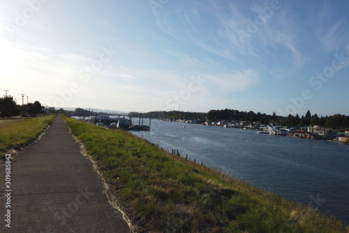 Industrial area along the Columbia River. Hayden Island  Portland  OR