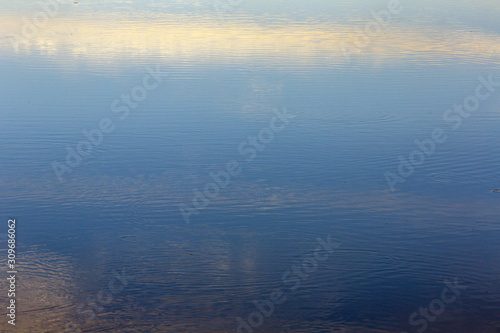 Blue water reflection sky abstract background