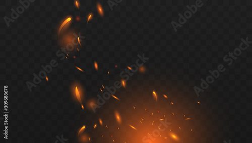 Red Fire sparks vector