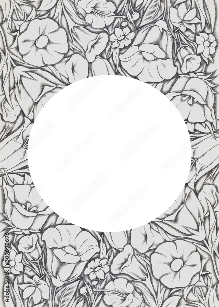 Floral pattern greeting card. Hand drawing outline black pencil. Design for wedding invitations, valentine's day and mother's day cards, birthday. Floral pattern greeting card. Hand drawing outline black pencil. Design for wedding invitations, valentine's day and mother's day cards, birthday.