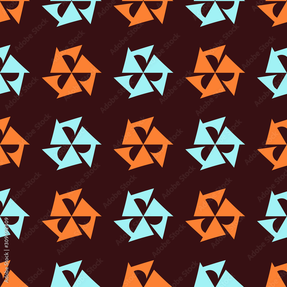 Seamless pattern with bright geometric elements. Seamless pattern with bright geometric elements.