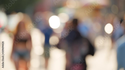 Wallpaper Mural Urban NYC scenery with modern young people walking, anonymous unfocused pedestrians, bright sunny summer day, slow motion  Torontodigital.ca