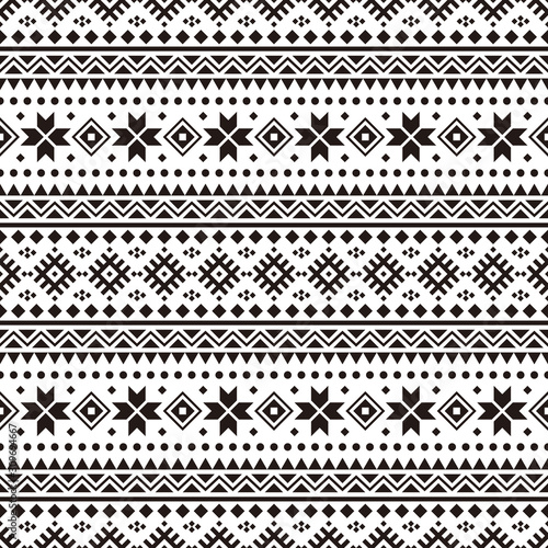 Merry Christmas Seamless Pattern Vector. Xmas Aztec shape and geometry design tribal. Aztec, Inca, Egypt, Indian, Scandinavian, Gypsy, Mexican, folk tradition ornament