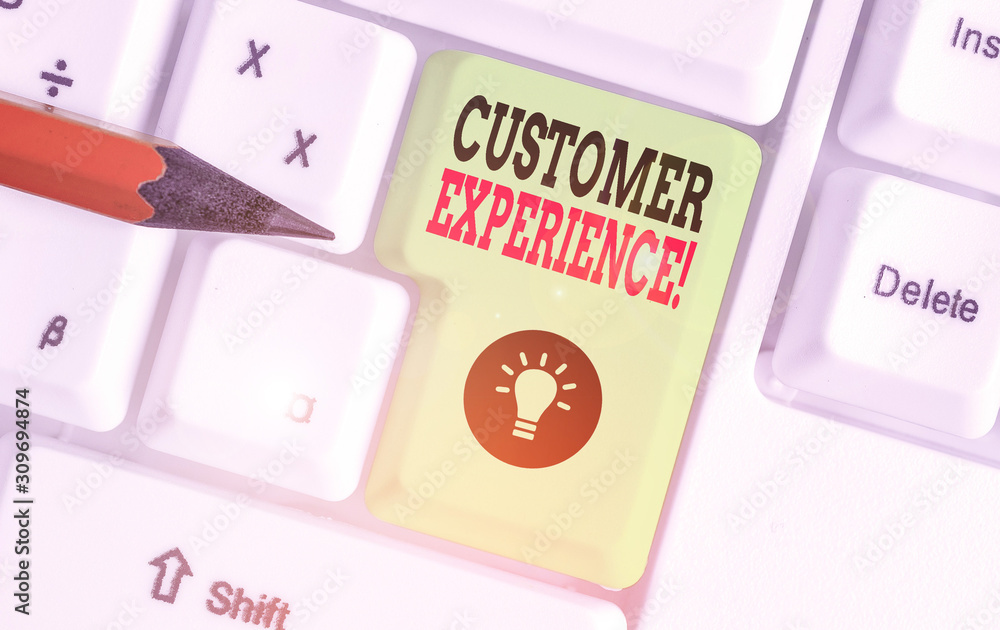 Text sign showing Customer Experience. Business photo showcasing product of interaction between organization and buyer Text sign showing Customer Experience. Business photo showcasing product of interaction between organization and buyer