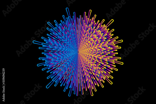 Glowing background image composed of color radial shapes
