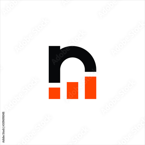 Initial letter n abstract logo with Financial investment chart logo design template. Marketing, sales and growth graphic design vector illustration. Symbol, icon, creative
