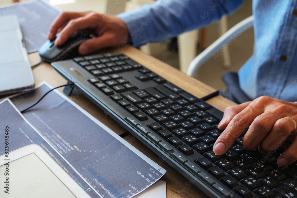 Programmers working in programming Programmer, developer and coding technology Website design, cybersecurity in the cyberspace society Programmers working in programming Programmer, developer and coding technology Website design, cybersecurity in the cyberspace society