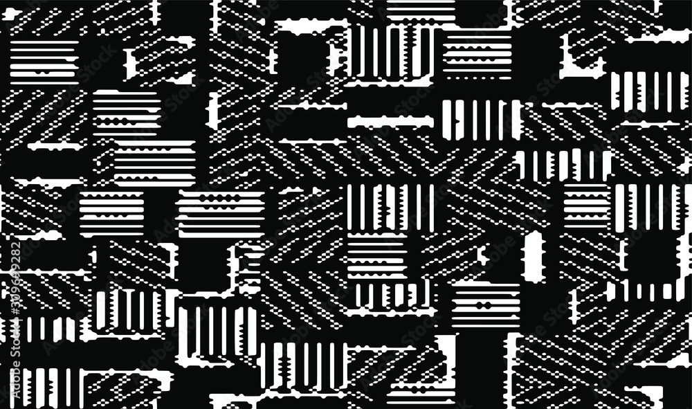 Full Seamless Modern Abstract Pattern Vector. Classic Black and White Design Fabric Print Background illustration for textile. Full Seamless Modern Abstract Pattern Vector. Classic Black and White Design Fabric Print Background illustration for textile.