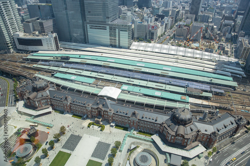 東京駅_線路_JR_駅舎_俯瞰_鳥瞰_皇居側_TOKYO_STATION